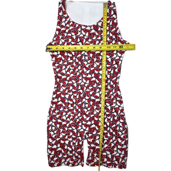 Gilda Marx VTG Patriotic Hearts Racerback Cotton Biketard Singlet Size XS (Y/J) - Picture 10 of 11